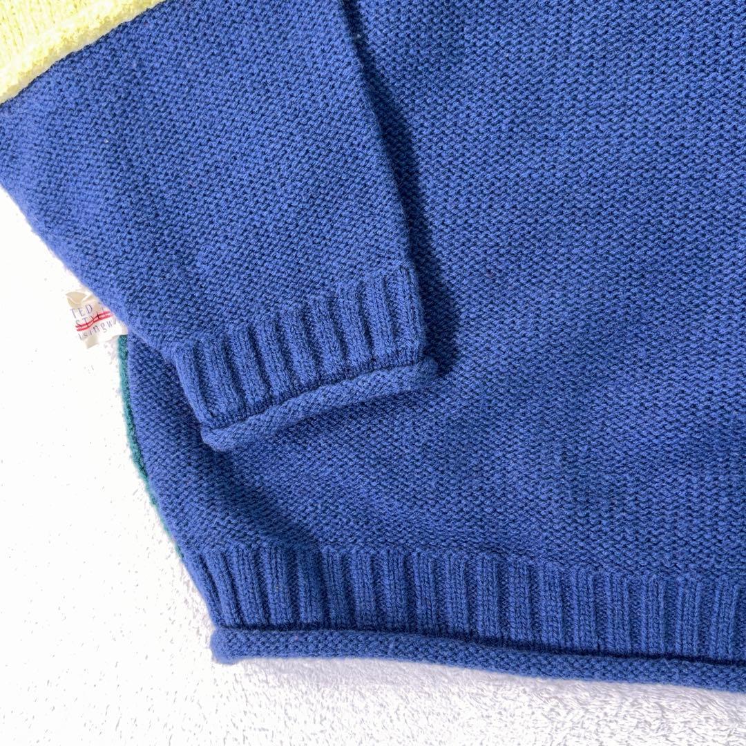 希少90s【マンシングウェア】3Dデザインニット クレイジーパターン 日本製 M