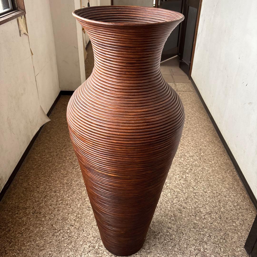 引き取り限定‼️発送不可‼️ラタン　フラワーベース大型ディスプレー　ホテルや旅館