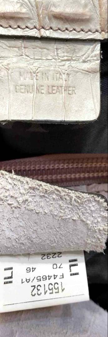 FURLA フルラ クロコ型押し ハンドバッグ ピンクベージュ 未使用保管品