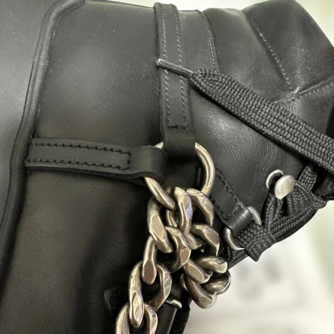 miumiuチェーン付きブーツ 34 1/2 黒 21.5 レザー 鑑定済