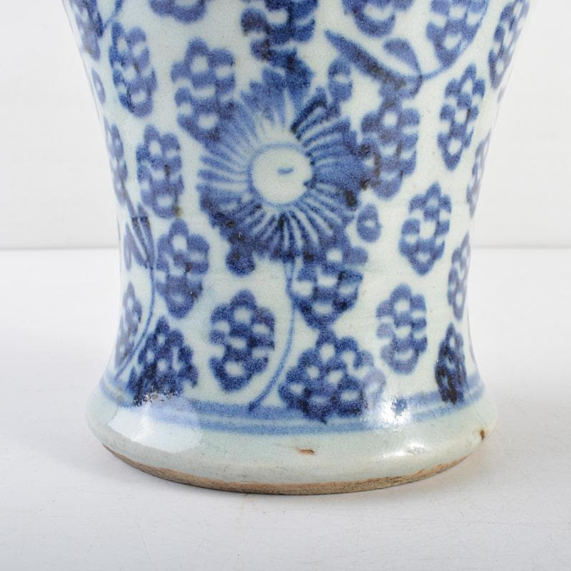 中国　新渡　青花　花文瓶　V　R6030