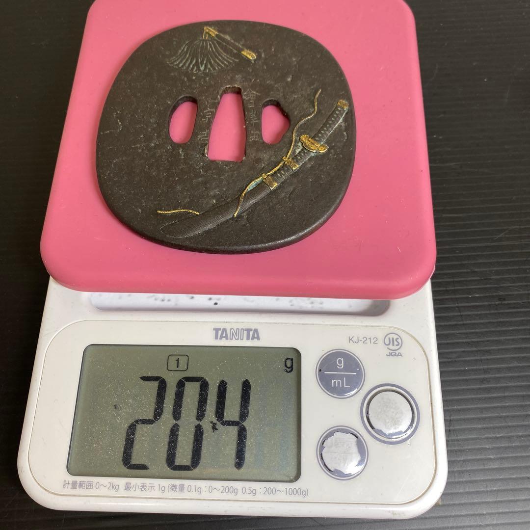 江戸時代　宗吉銘　金象嵌　大鍔　204g 東さ7-1012☆2F