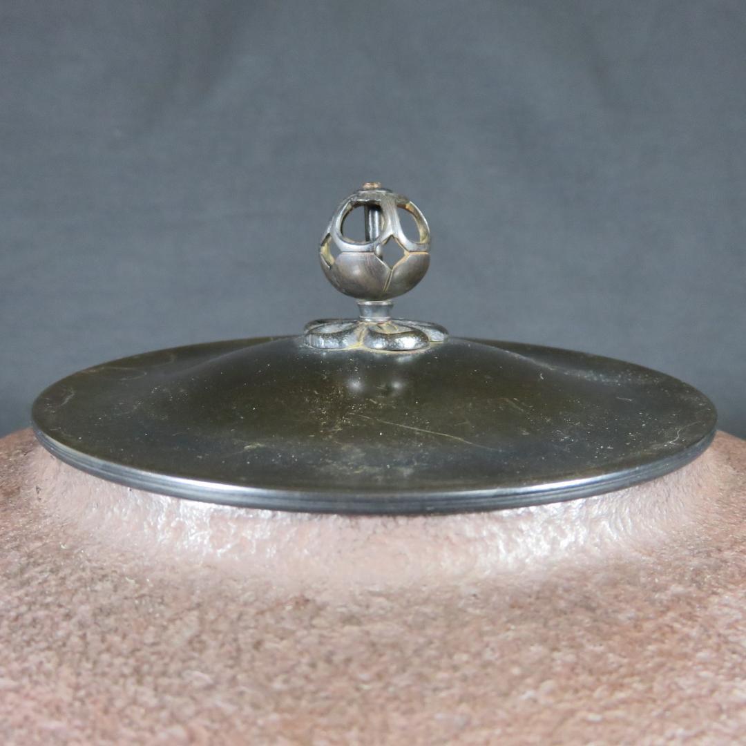 唐銅切合鬼面風炉 風炉 平丸釜添 黒瀬宗康 畠春斎 前瓦 底瓦 茶道具