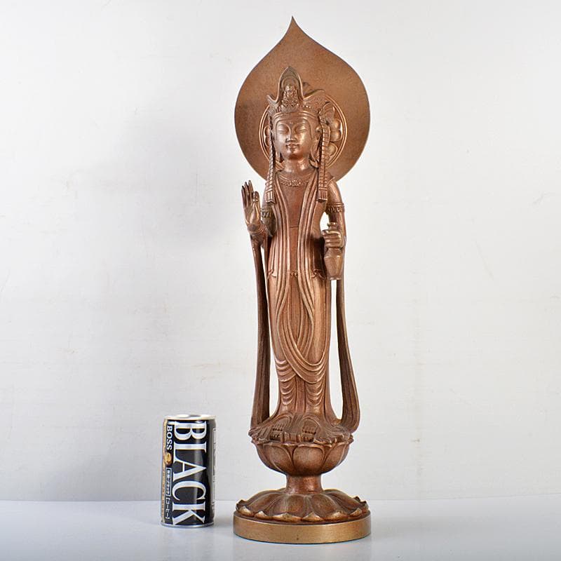 文化勲章受章　彫塑家　澤田政廣作　ブロンズ　聖観音菩薩像　F　R7123B