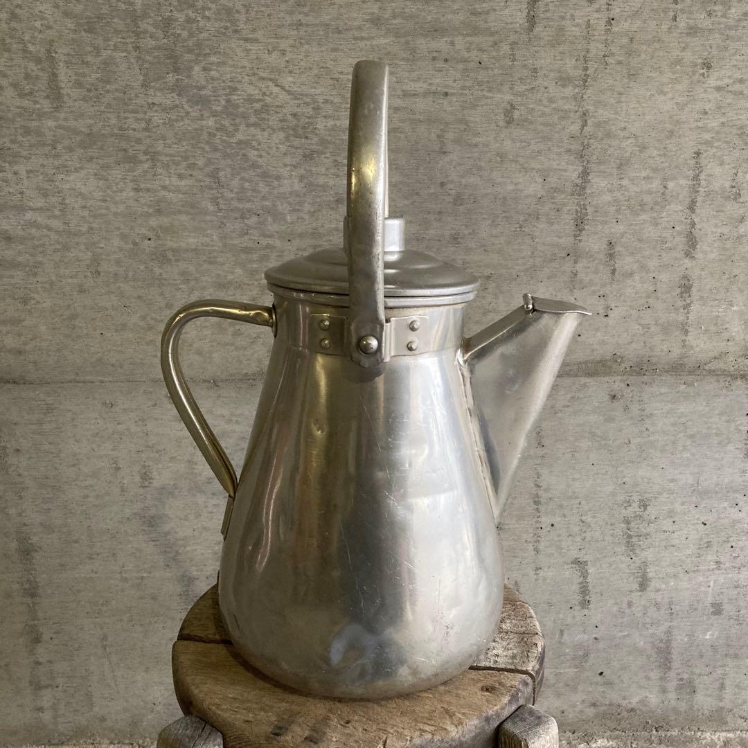 ミルクポット ケトル 学校 給食 容器 大型 アルミ 金属 レトロ ヴィンテージ