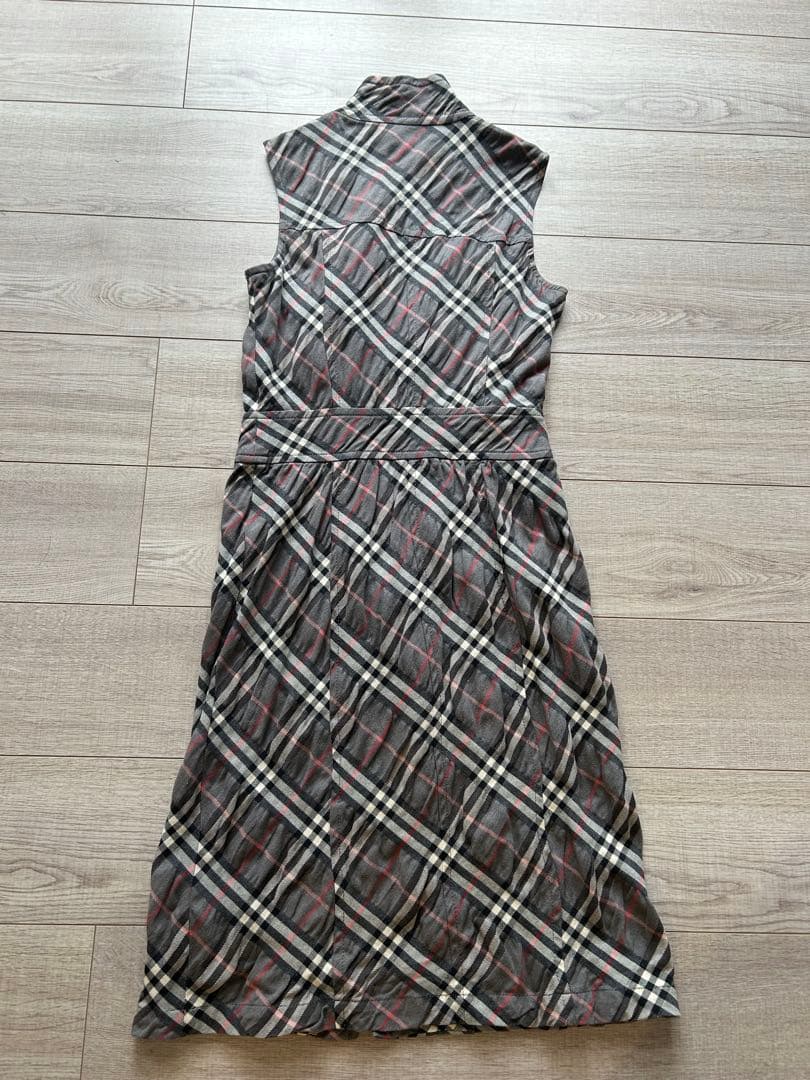 バーバリーブルーレーベル ノバチェック ジップアップワンピース 38 三陽商会