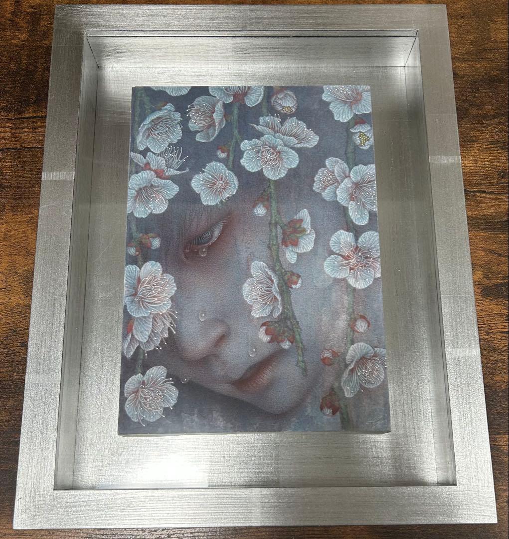 後藤温子　声　綿布に膠、顔料、アラビアゴム、墨、雲母、ラピスラズリ、絵画　額装付