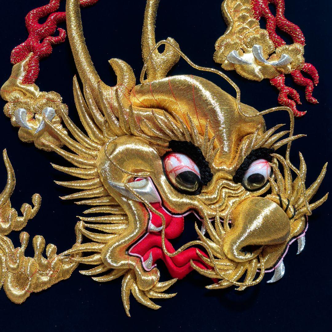 布団締め　金糸　刺繍　龍　布団太鼓　太鼓台　だんじり　山車　和柄　スカジャン