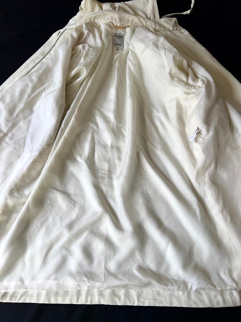 90s CELINE フーデッドコート ホワイト ヴィンテージ