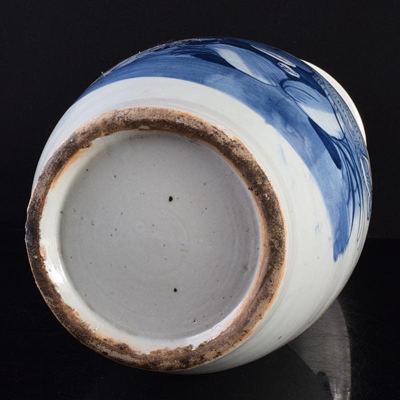 中国　青花　鳳凰花文　双耳瓶　高さ約43cm　M　R7622F