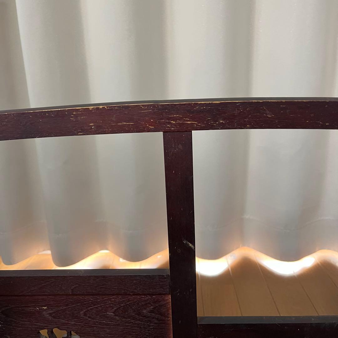 蔵出し　鍔透かし彫り 刀掛け 四振掛