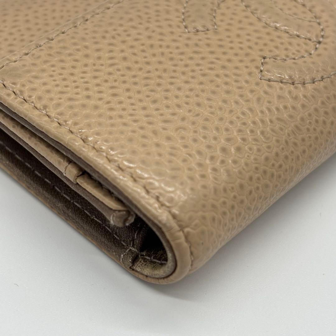 CHANEL カードケース キャビアスキン 17番台 ベージュ