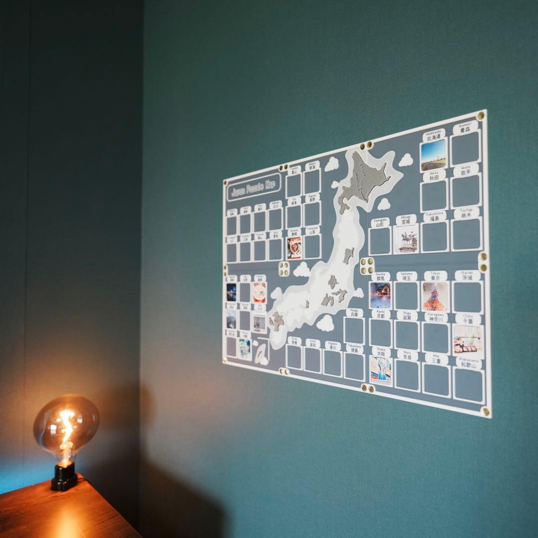 人生の実績解除パズル Japan Puzzle Map マットグレー