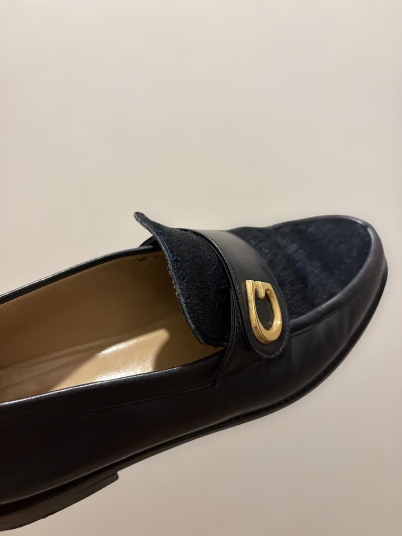 美品【値下げ】GUCCI グッチ ローファー コンビ GG ハラコレザー Gロゴ