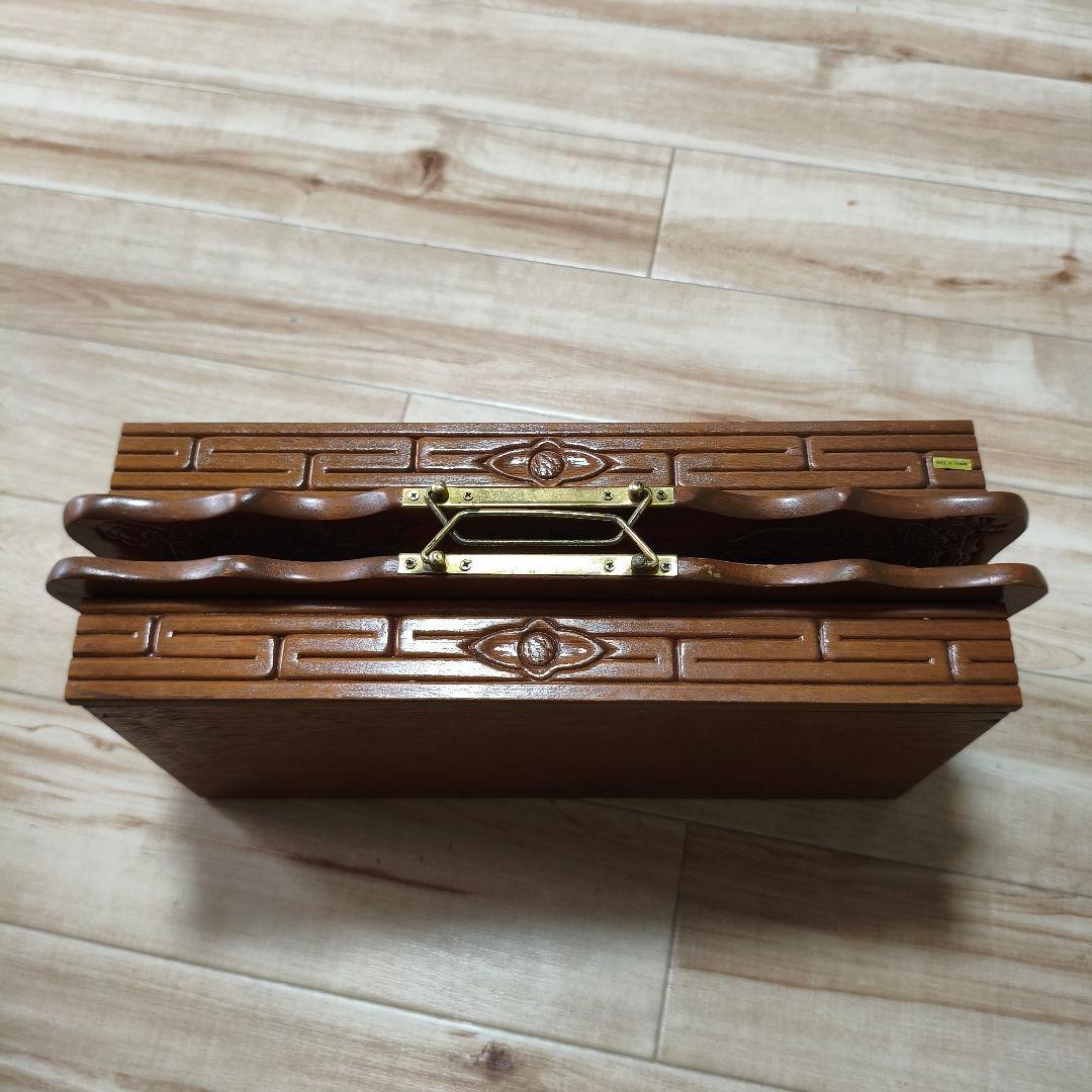 アンティーク木製チェスボード ヴィンテージ 手彫り 木彫り チェス ボード 新品