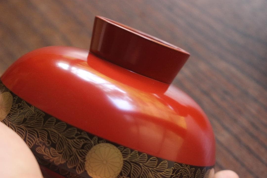 時代逸品！上質朱漆に極上菊桐唐草蒔絵の映えるお椀2点（検輪島塗京塗高台寺蒔絵