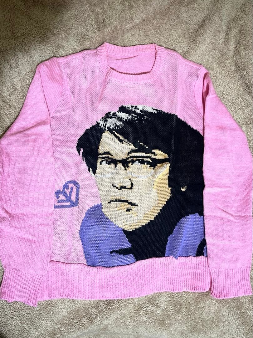 岡村靖幸　ピーチコットンセーター　ピンクMサイズ