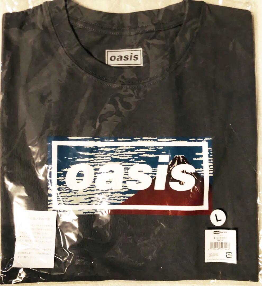 oasis 日本限定 富士山 赤富士 富士 グレー Tシャツ Lサイズ