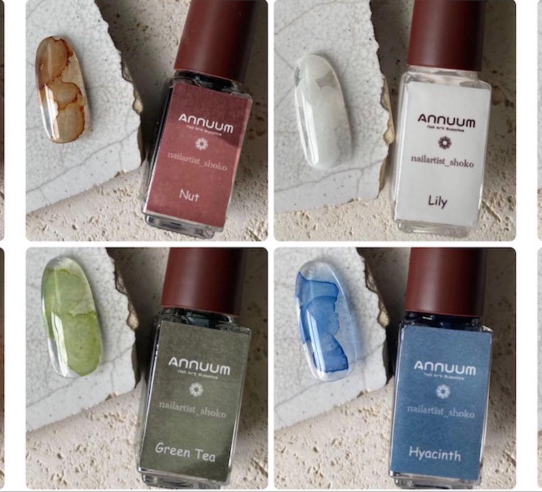ANNUUM インクセット24色セットネイルアートニュアンスメタリックホワイト