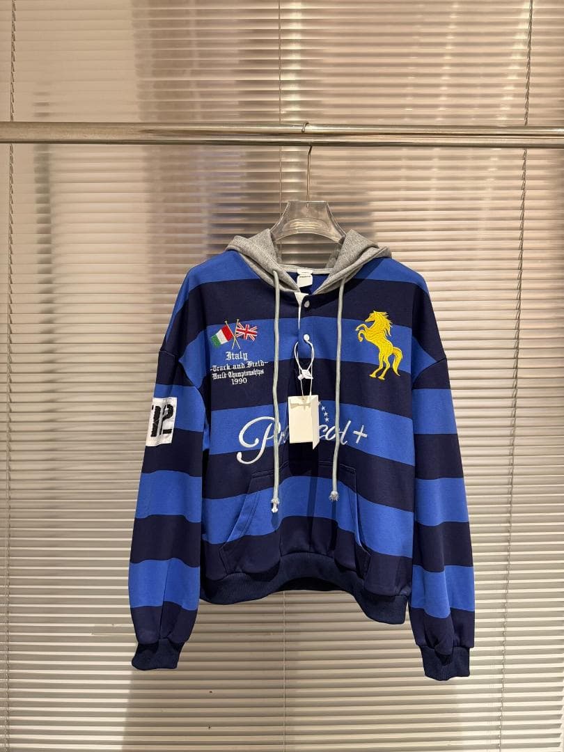 その他 Protocol Index STRIPE POLO HOODIE