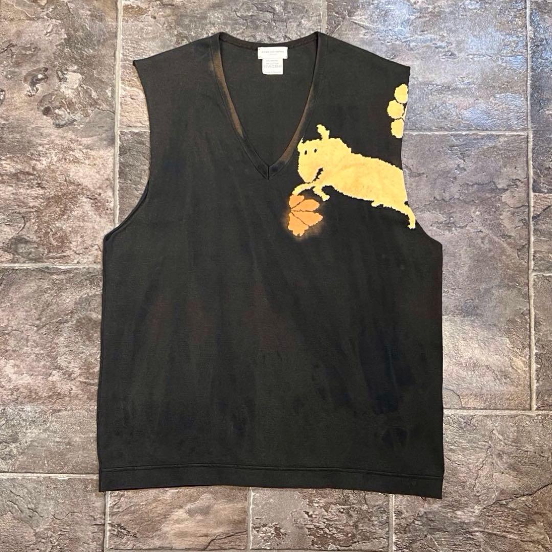 【極美品】DRIES VAN NOTEN ムラ染め ブリーチ加工 ニットベストM
