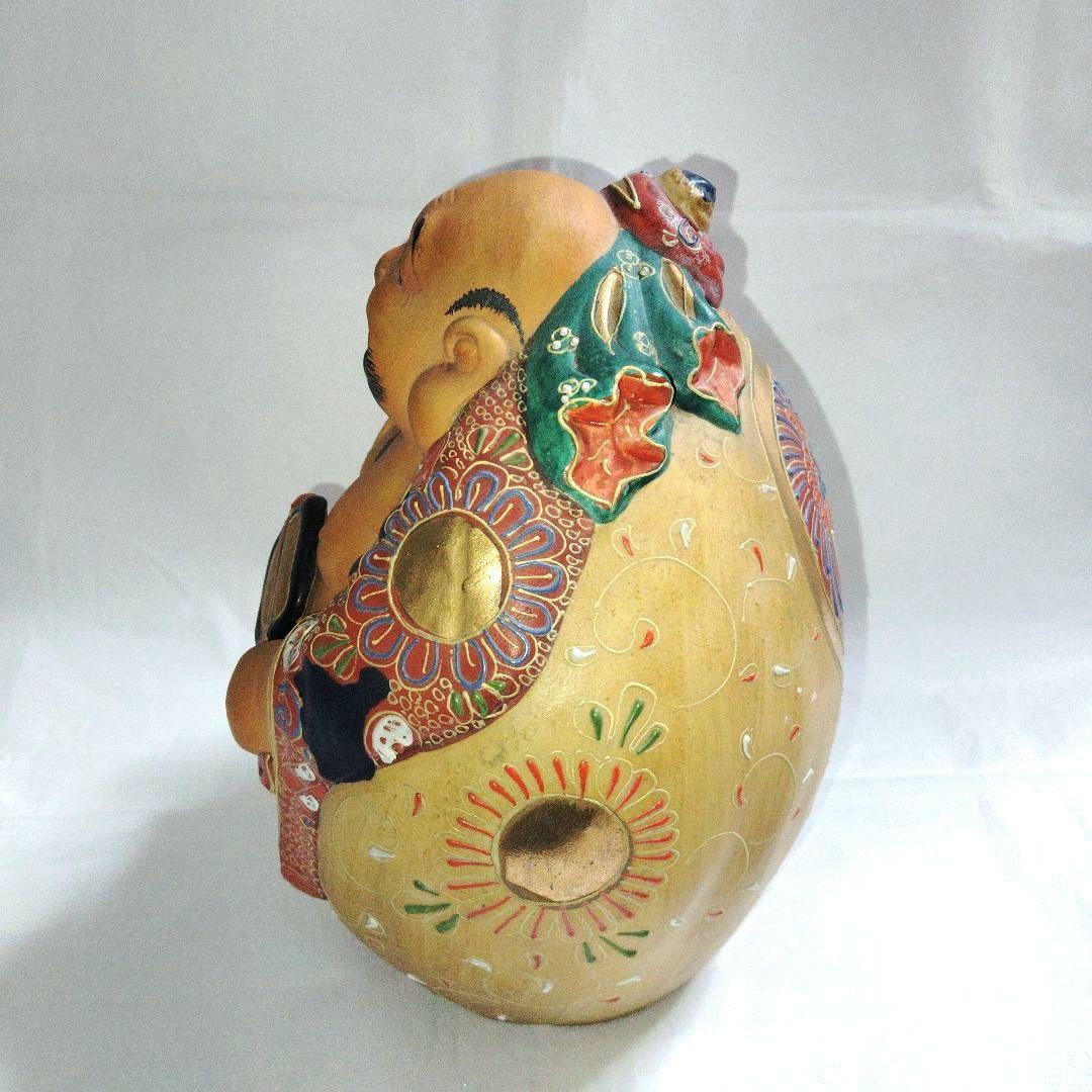 九谷焼 　布袋様　縁起物　 骨董　陶芸　 置物　 古美術　七福神　染付金彩