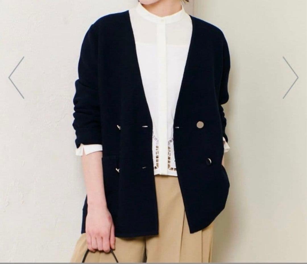 【美品】2025✨️アルアバイル セミダブルガーターニットジャケット メタル釦