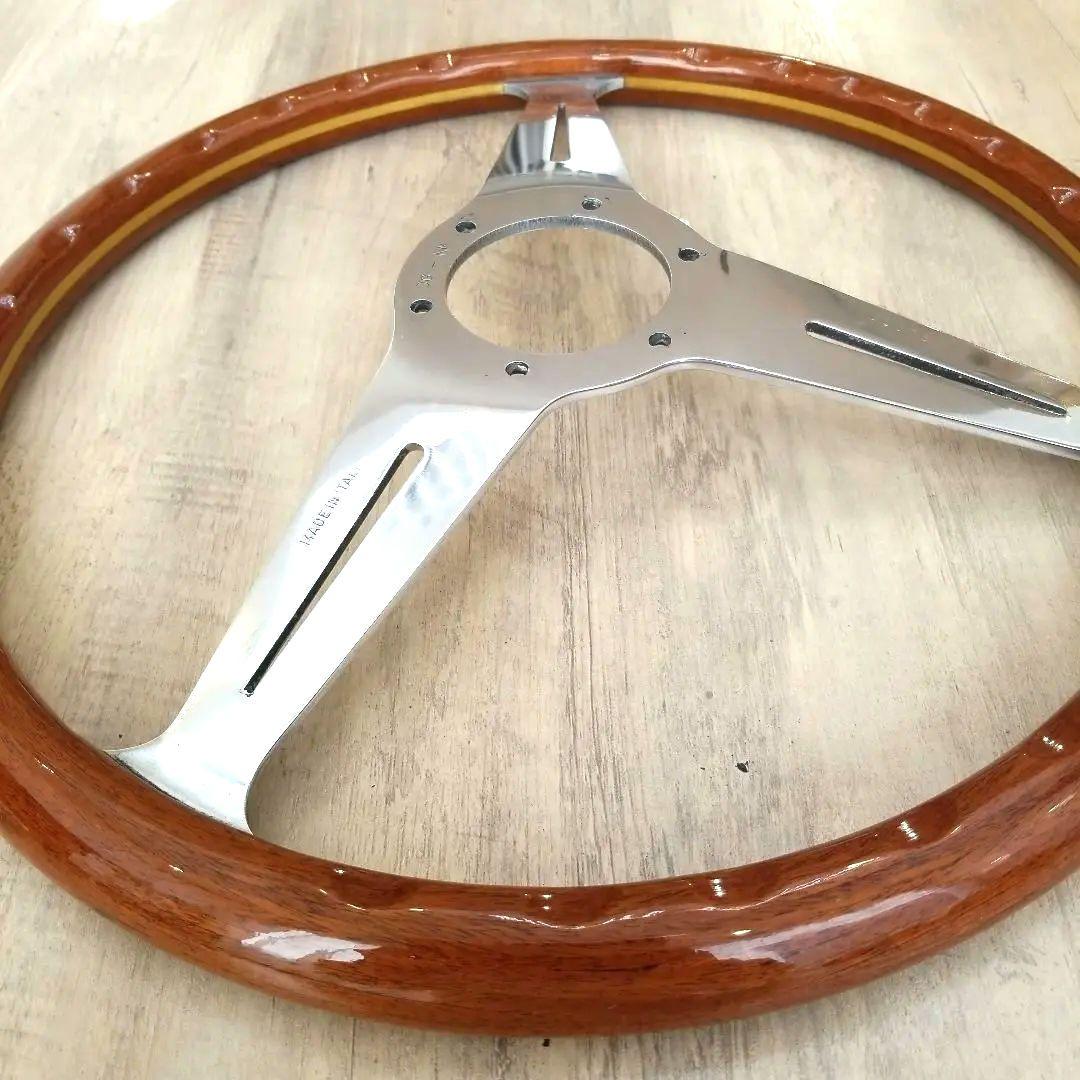 【美品】【NARDI】ナルディウッド&ポリッシュスポーク/【当時物】37Φ