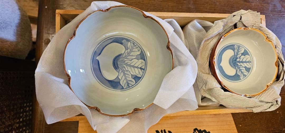 新品未使用 泰山作 親子椀 陶器の器 5組 木箱入り