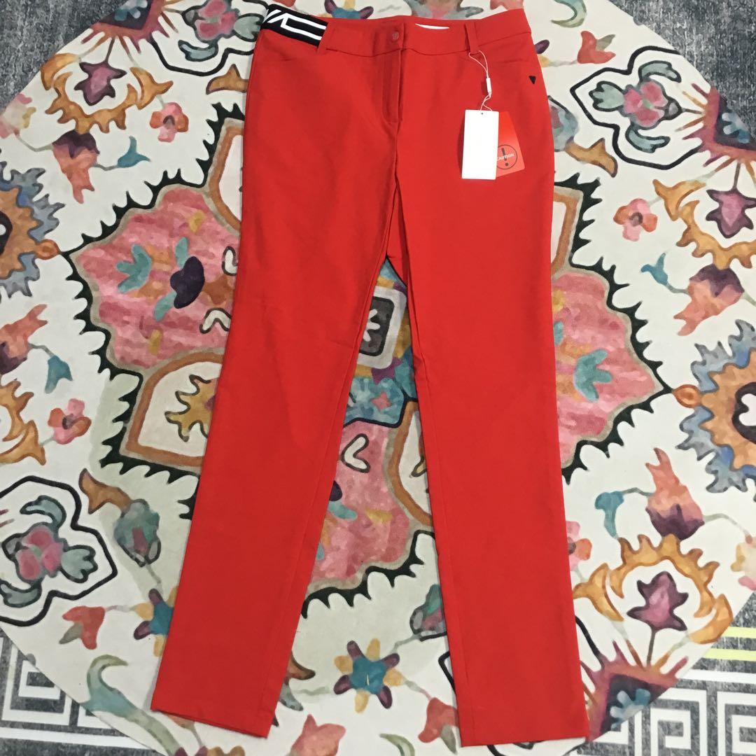タグ付け☆ レディース ゴルフパンツ レッド　サイズM