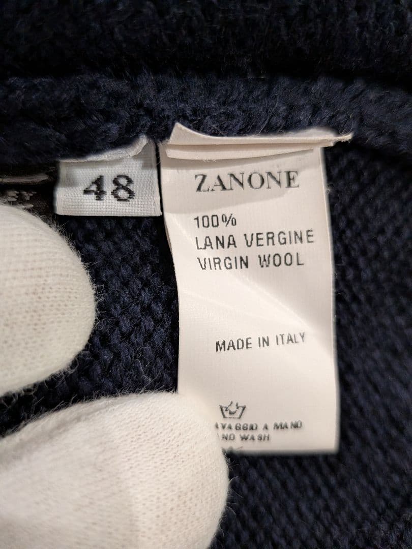 ザノーネ　ミドルゲージ　ネイビー タートルネック　４８
