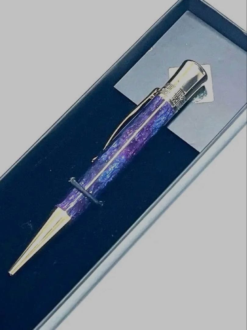 ボールペン ギャラクシー レジン 紫 ハンドメイド 高級ボールペン