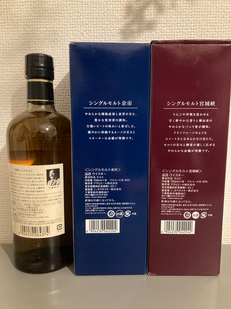 【ニッカ3本セット】竹鶴・余市・宮城峡