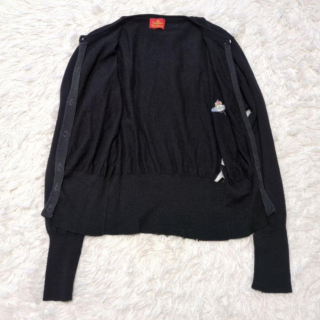 希少✨ヴィヴィアンウエストウッド オーブ刺繍 カーディガン 黒　M