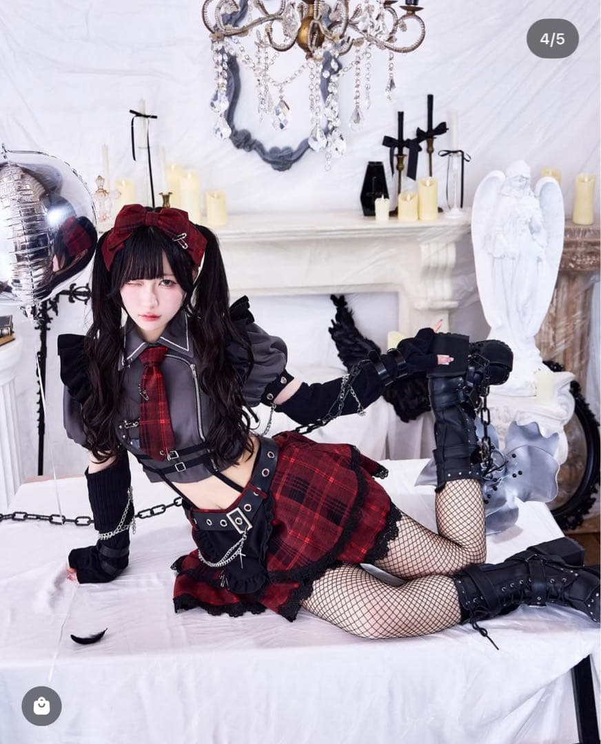 Malymoonガーリーチェックパンククラッシュメイド マリームーン