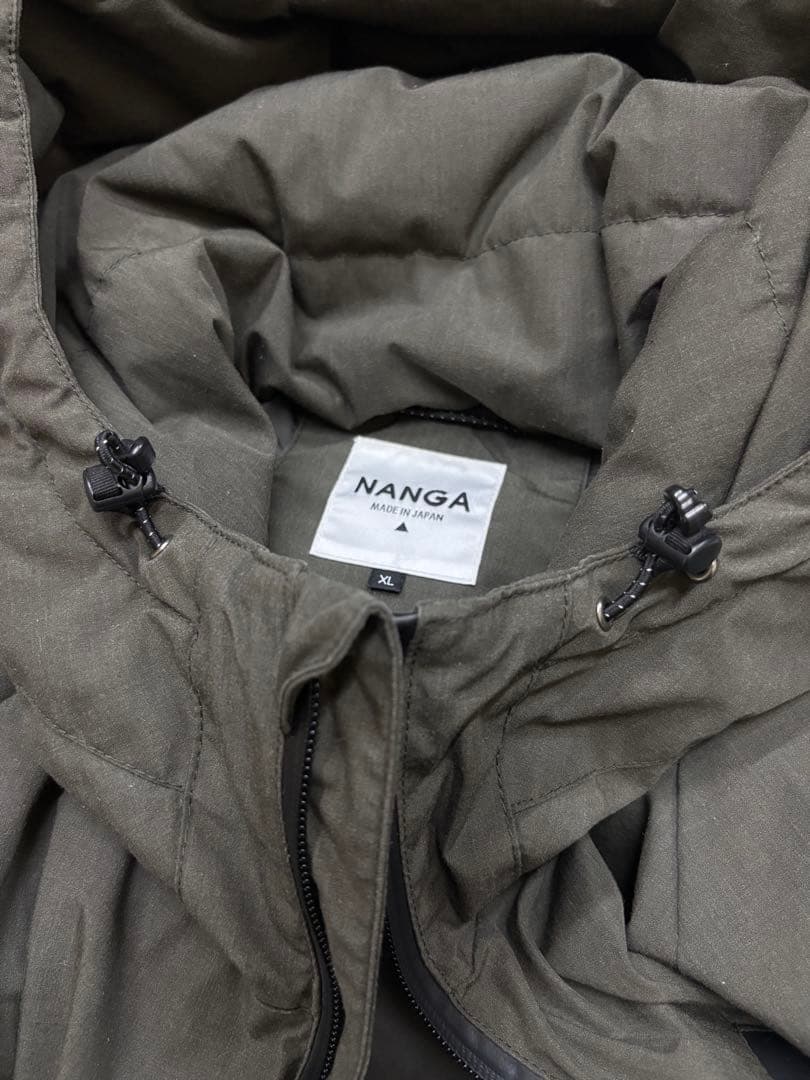 NANGA別注　HINOCリムフード　タキビダウン　カーキ色　XL 美品