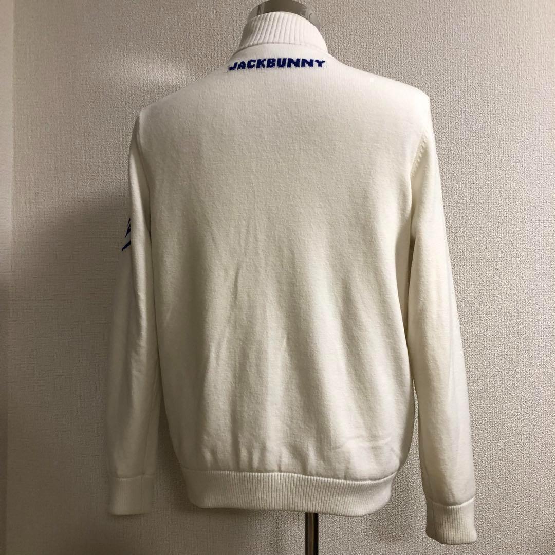 ジャックバニー ダブルジップ ニット ジャケット 裏地付 ホワイト サイズ5