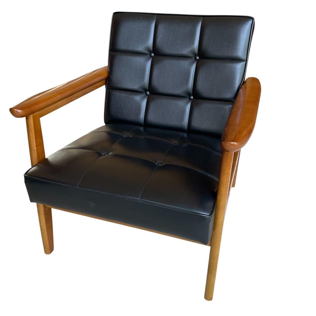 美品 カリモク60 Kチェア 1シーター スタンダードブラック W36140BW