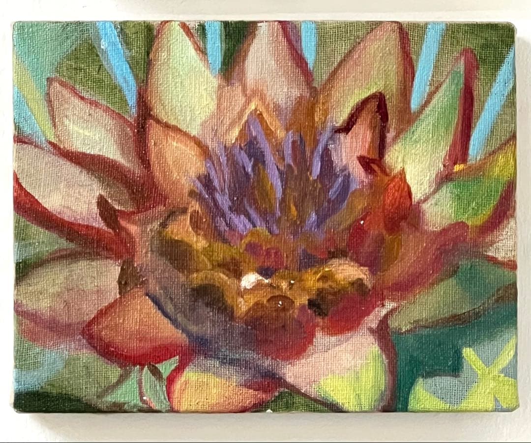 【F0号】アーティチョークの花 原画 油絵