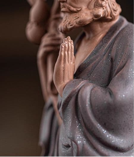 禅意 陶磁 茶道 装飾品 達磨祖師茶寵 茶室茶卓面人 置物