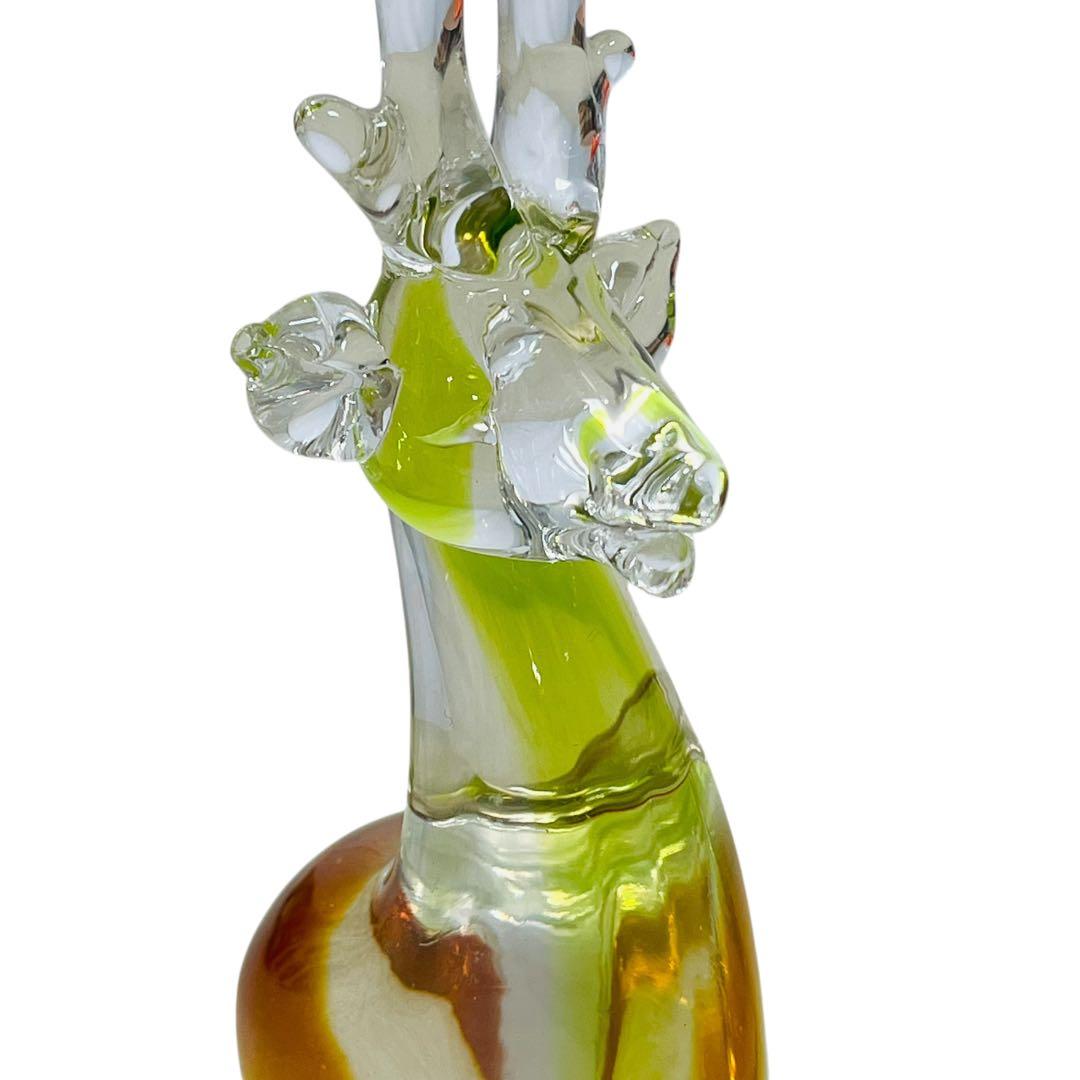 マルティグラス 鹿 ガラスオブジェ ペア 置物 大小セット レトロ