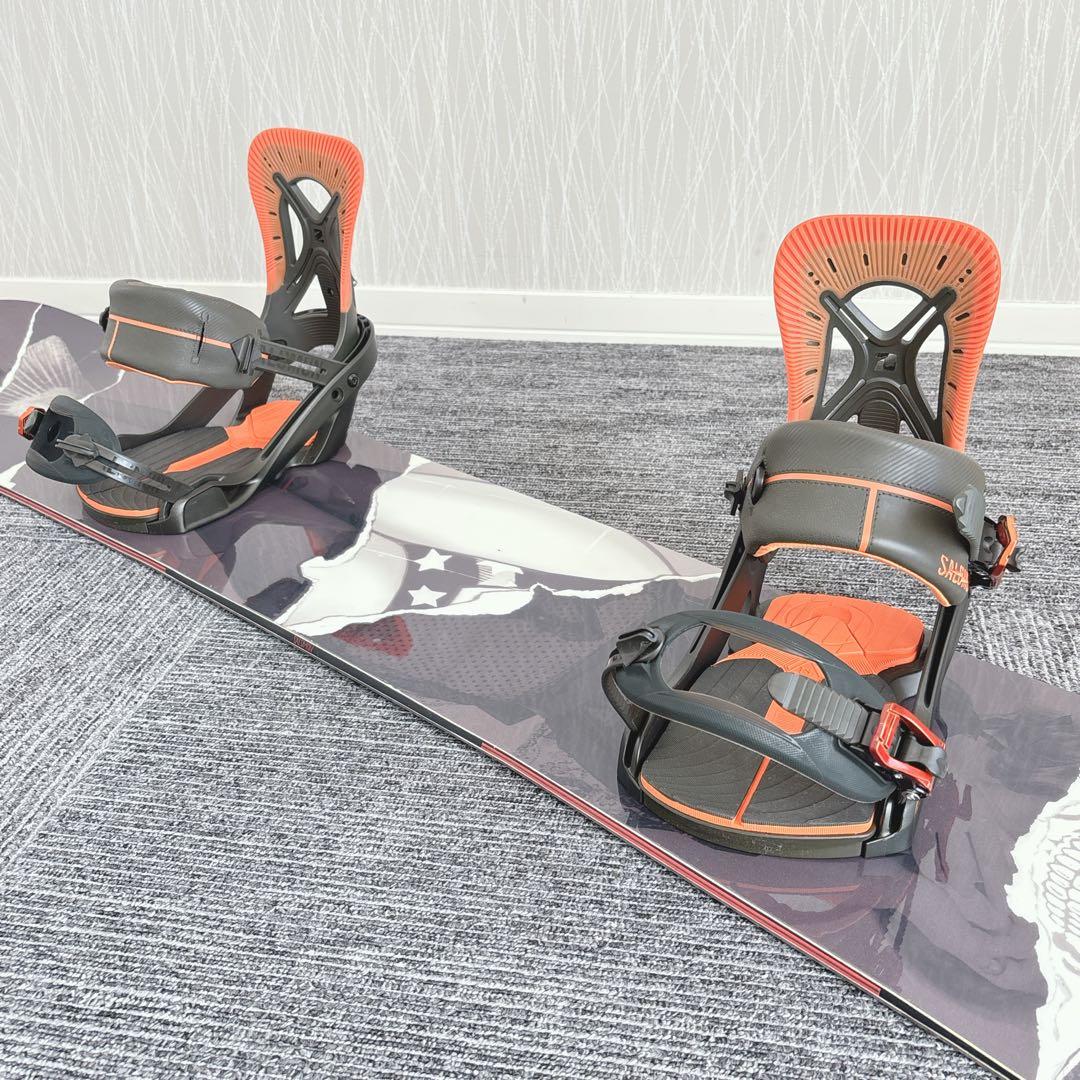 83美品❗️超豪華❗️サロモン メンズスノーボードセット★スノボ154cm+ビン付
