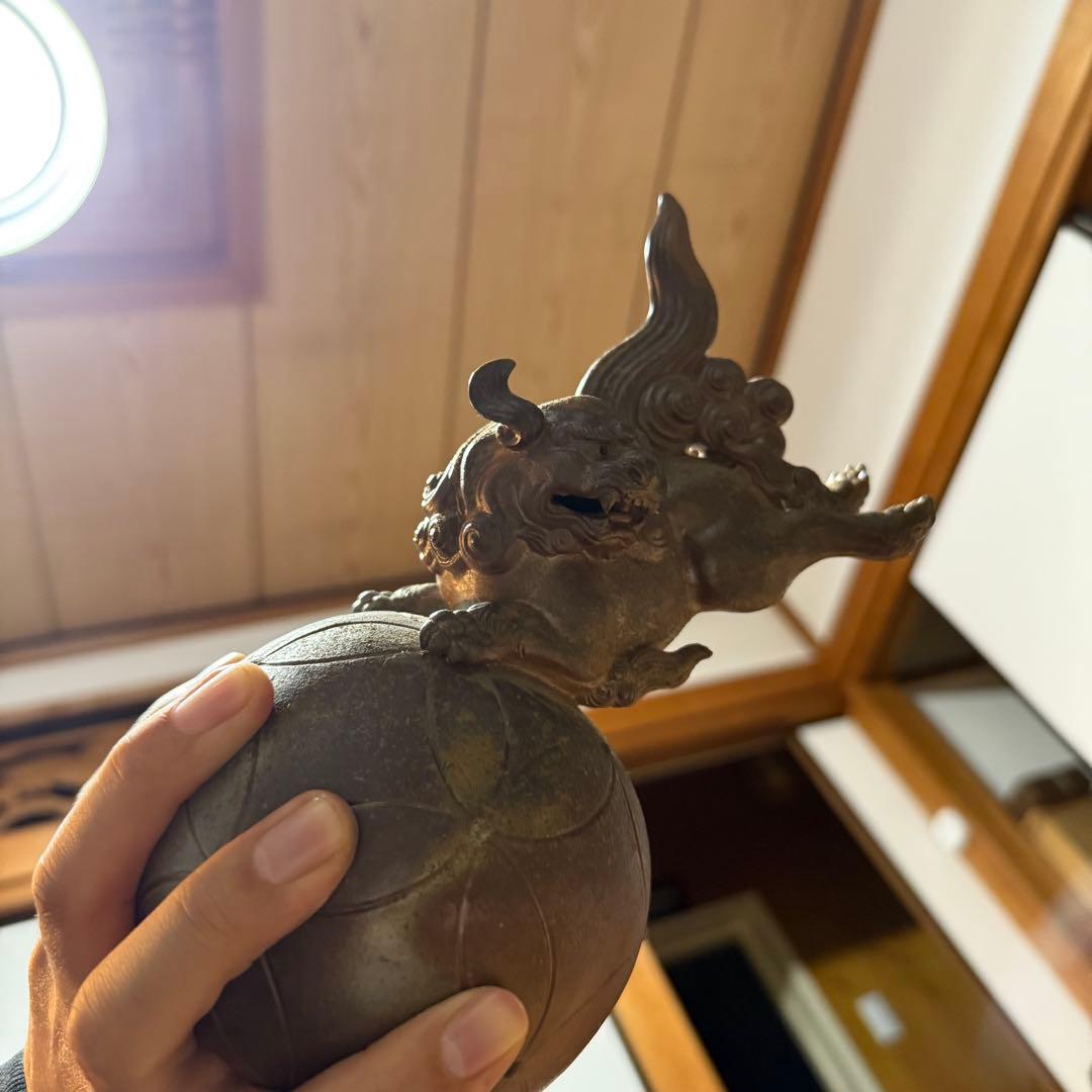 備前焼　獅子　共箱