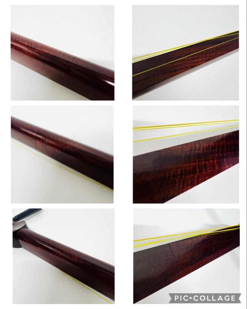 三味線　ハードケース付　中棹　K9 紅木 虎トチ 綾杉胴 金細 棹2.8cm