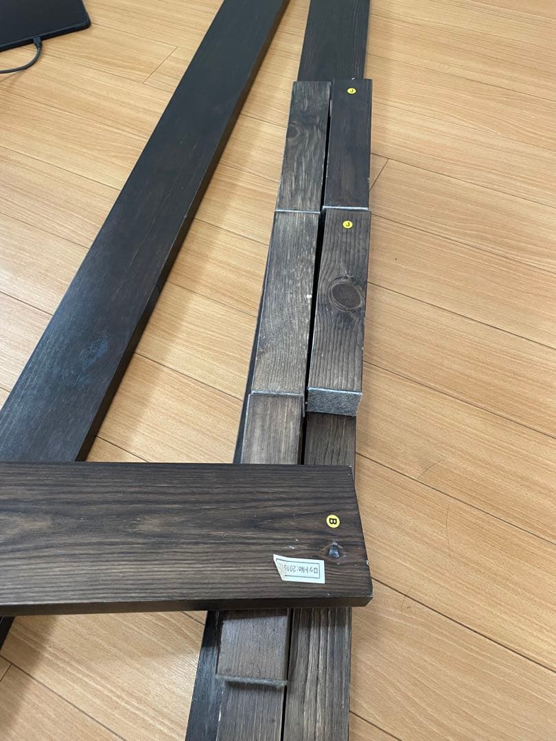 天然木　木製ダブルベッドフレーム