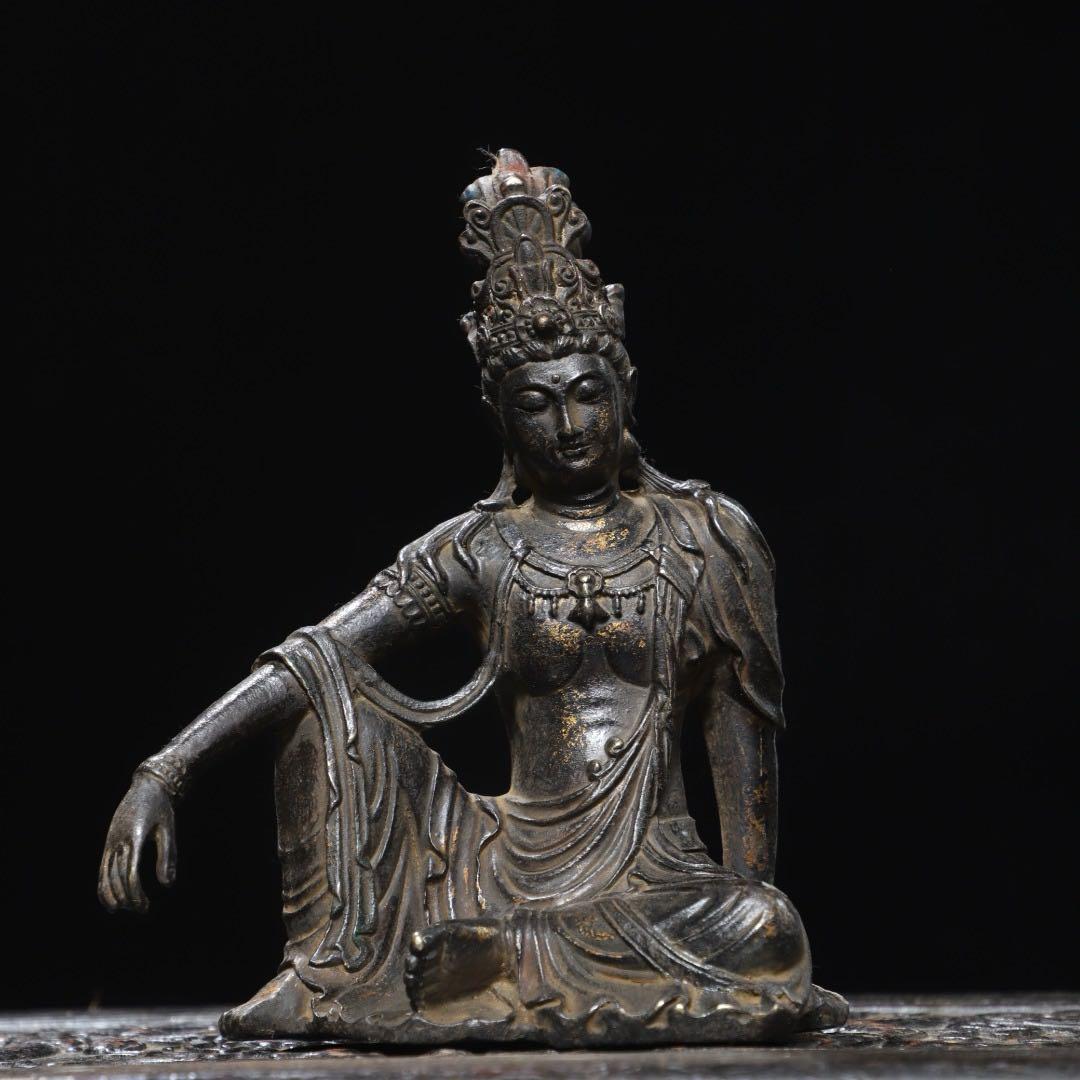 旧蔵古美術　純銅製 文房具　純銅製拓金　観音菩薩 仏像 居家供養 開運浄化