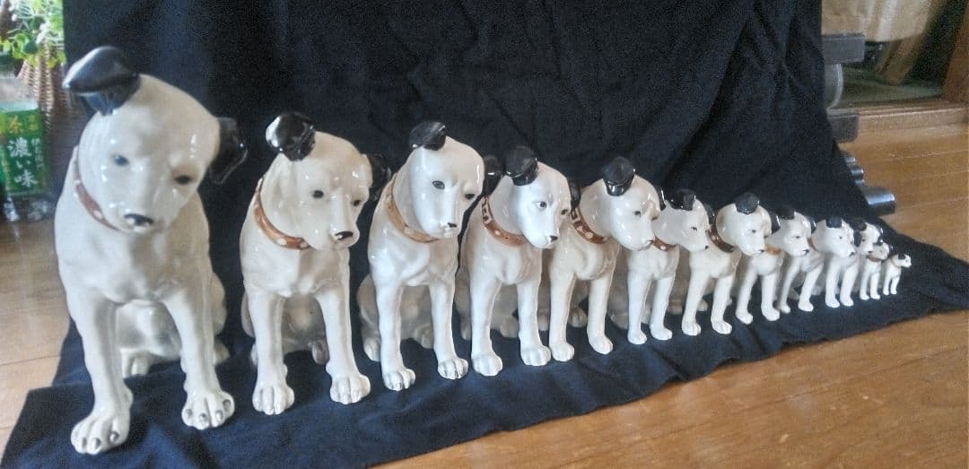 Victor ビクター 犬 ニッパー 陶器製 12体 セット 当時置物