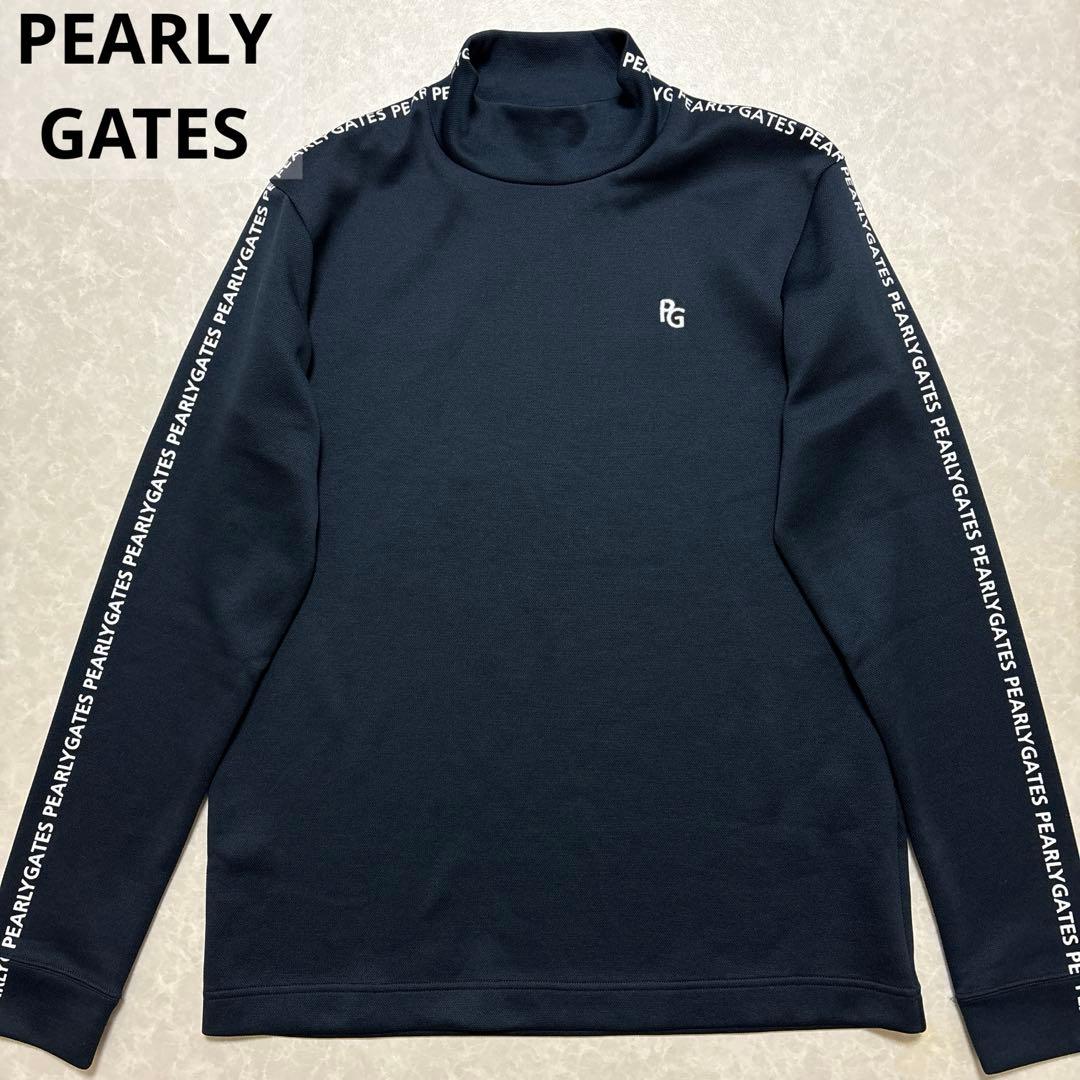 パーリーゲイツ★中厚手ストレッチ★ロゴ多め★モックネック【メンズ サイズ5（L】