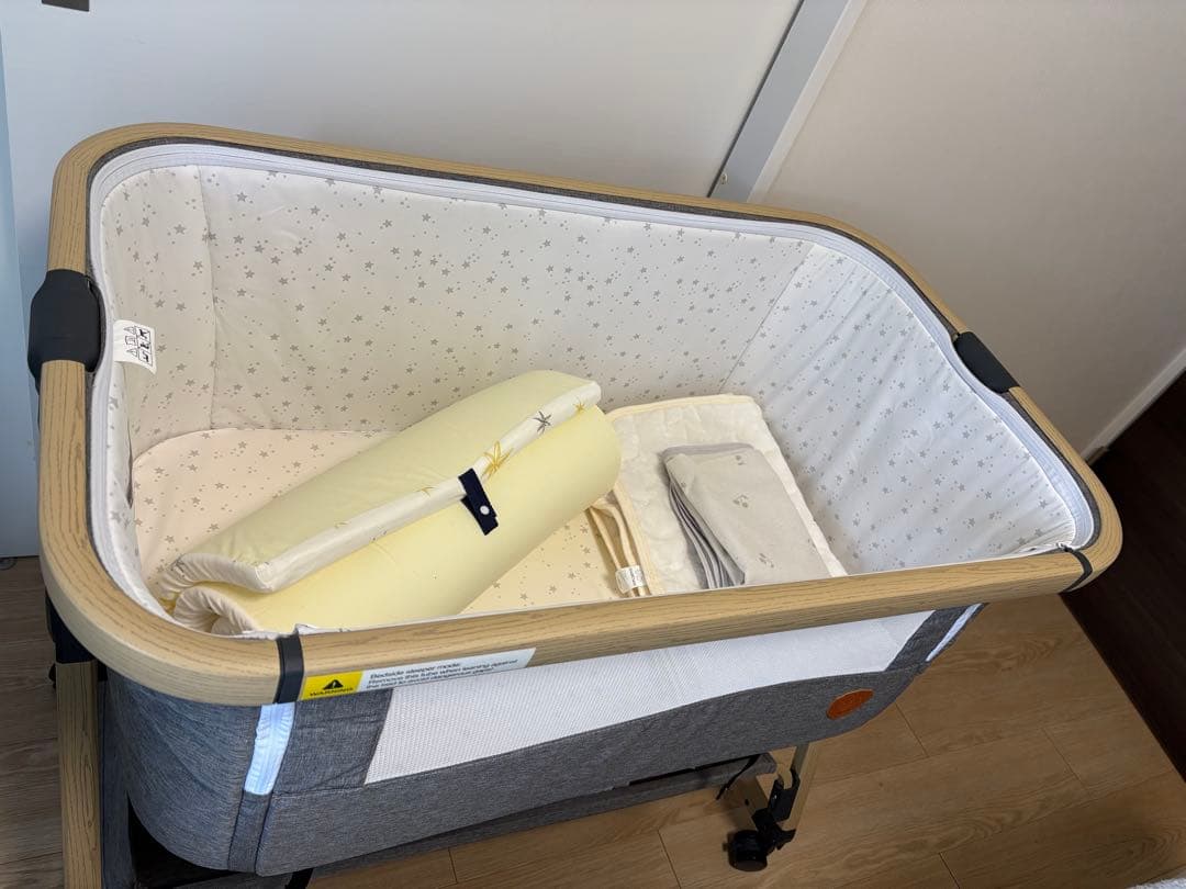 HZDMJ ベビーベッド 折りたたみ　グレー