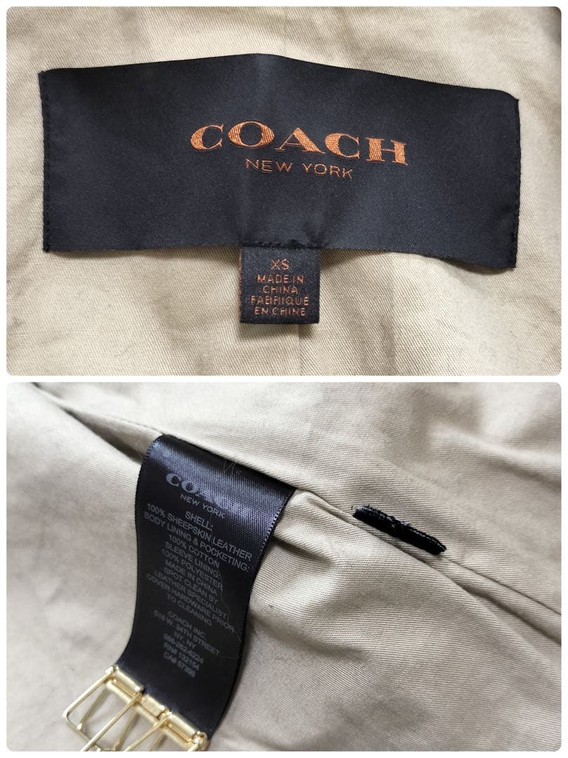 専用☆美品 希少サイズ COACH シープスキン シングルライダース XS
